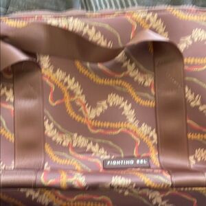 Fighting Eel Brown and Red Duffel Bag Retro Design
